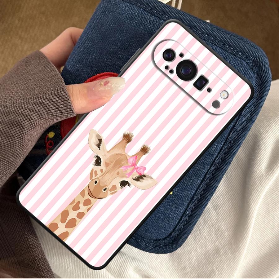 Google Pixel 9 Pro - Cartoon Giraffe Funda Telefoon Cover Case