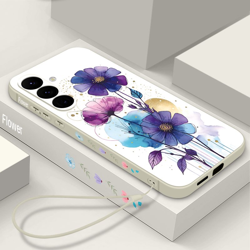 Samsung Galaxy A55 - Creatieve Bloemen Lanyard Telefoonhoesje voor Samsung